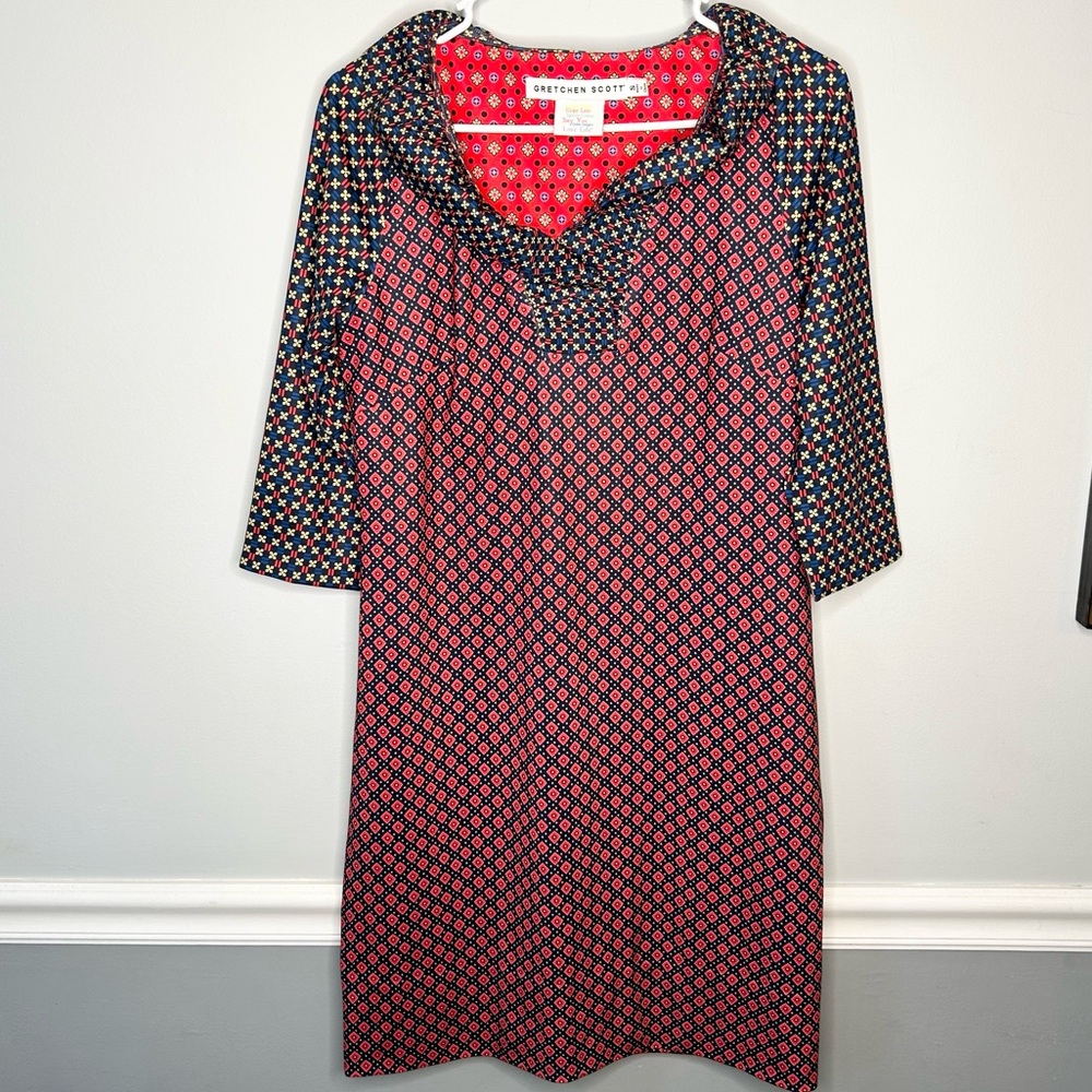 Gretchen Scott Printed Ruffled Collar Dress